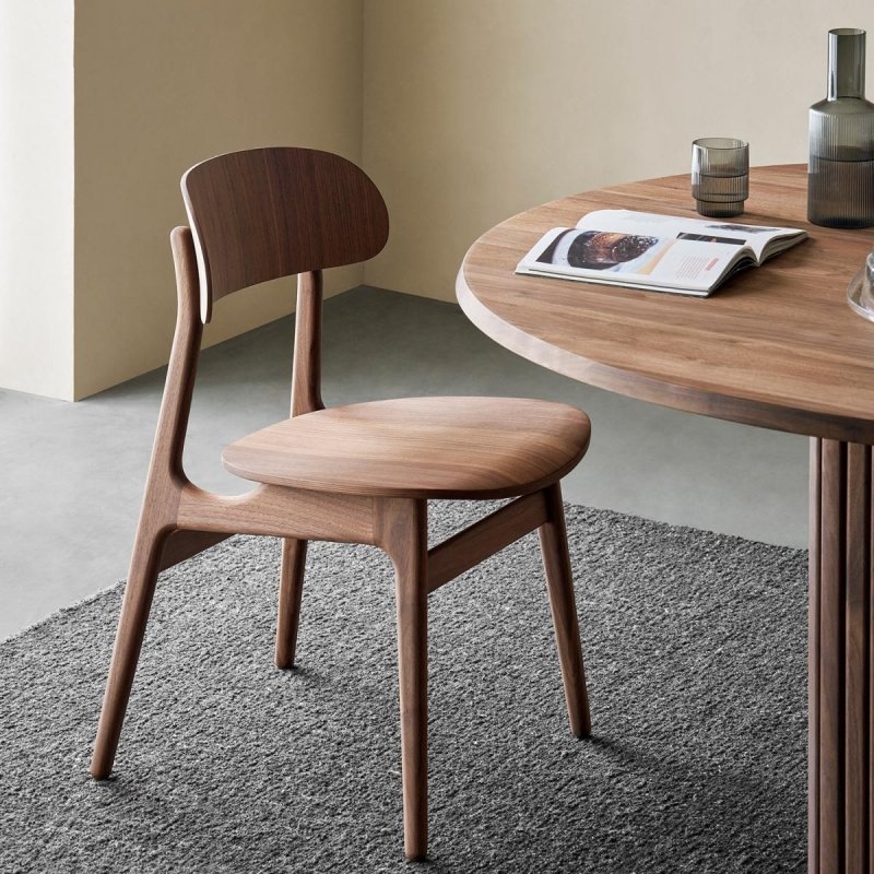 An Chair – North American Imported Solid Black Walnut Wood Dining Chair, Wabi-Sabi Style, High Back for Desk or Table