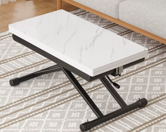 Flip-Open Lift Coffee Table with Two-Tone Convertible Top