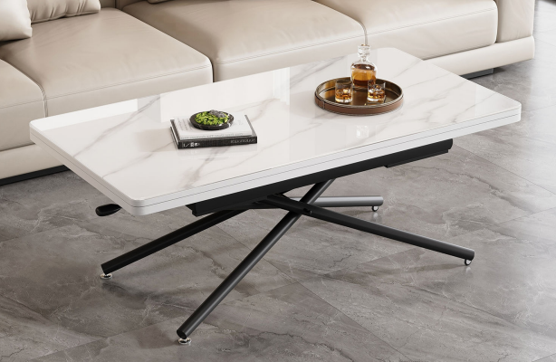 Star-Cross Lift Coffee Table with Flip-Leaf Extension Top