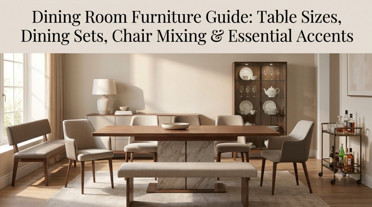 Dining Room Furniture Guide: Table Sizes, Dining Sets, Chair Mixing & Essential Accents