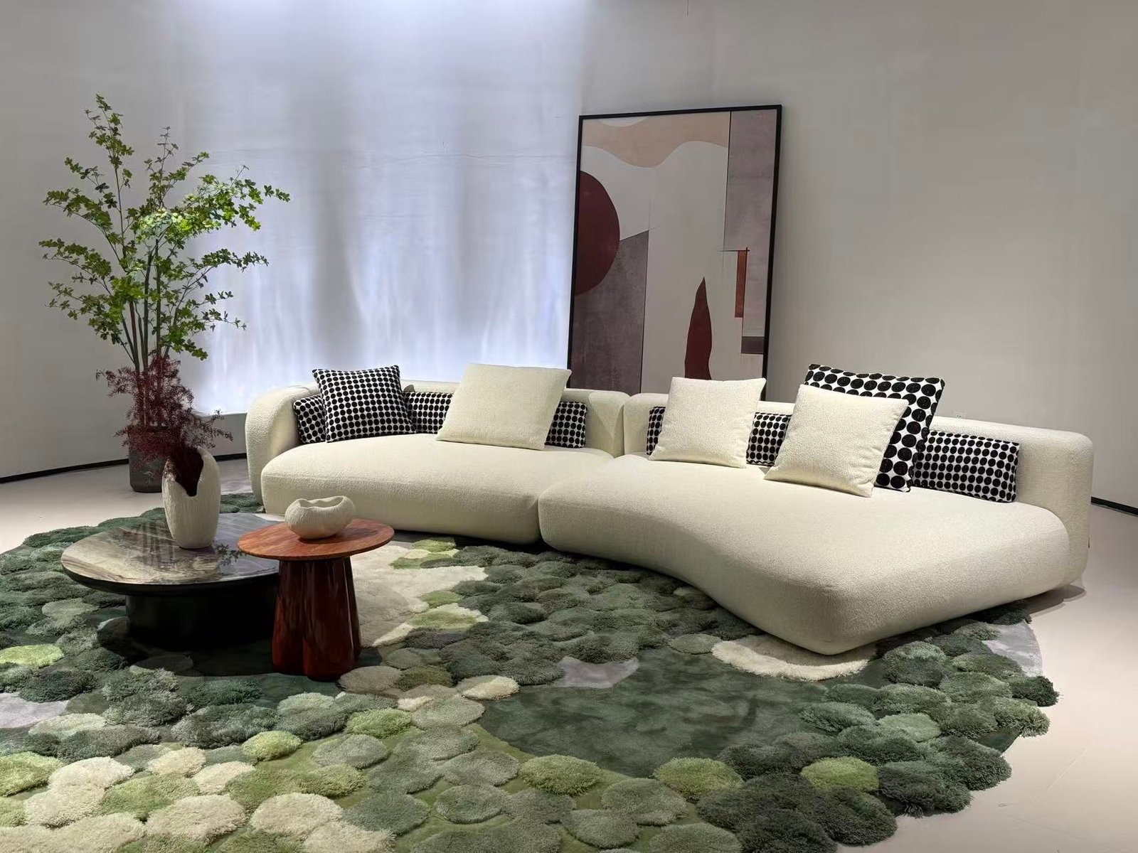 Cloud-Like Italian Modular Sofa for Curved Lounge Spaces