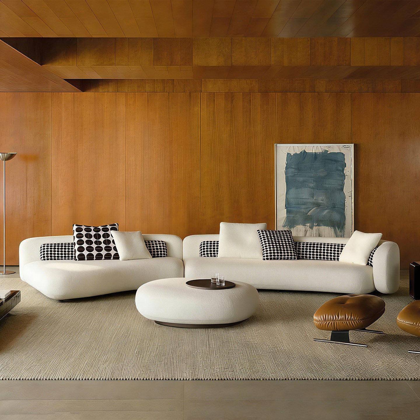 Cloud-Like Italian Modular Sofa for Curved Lounge Spaces