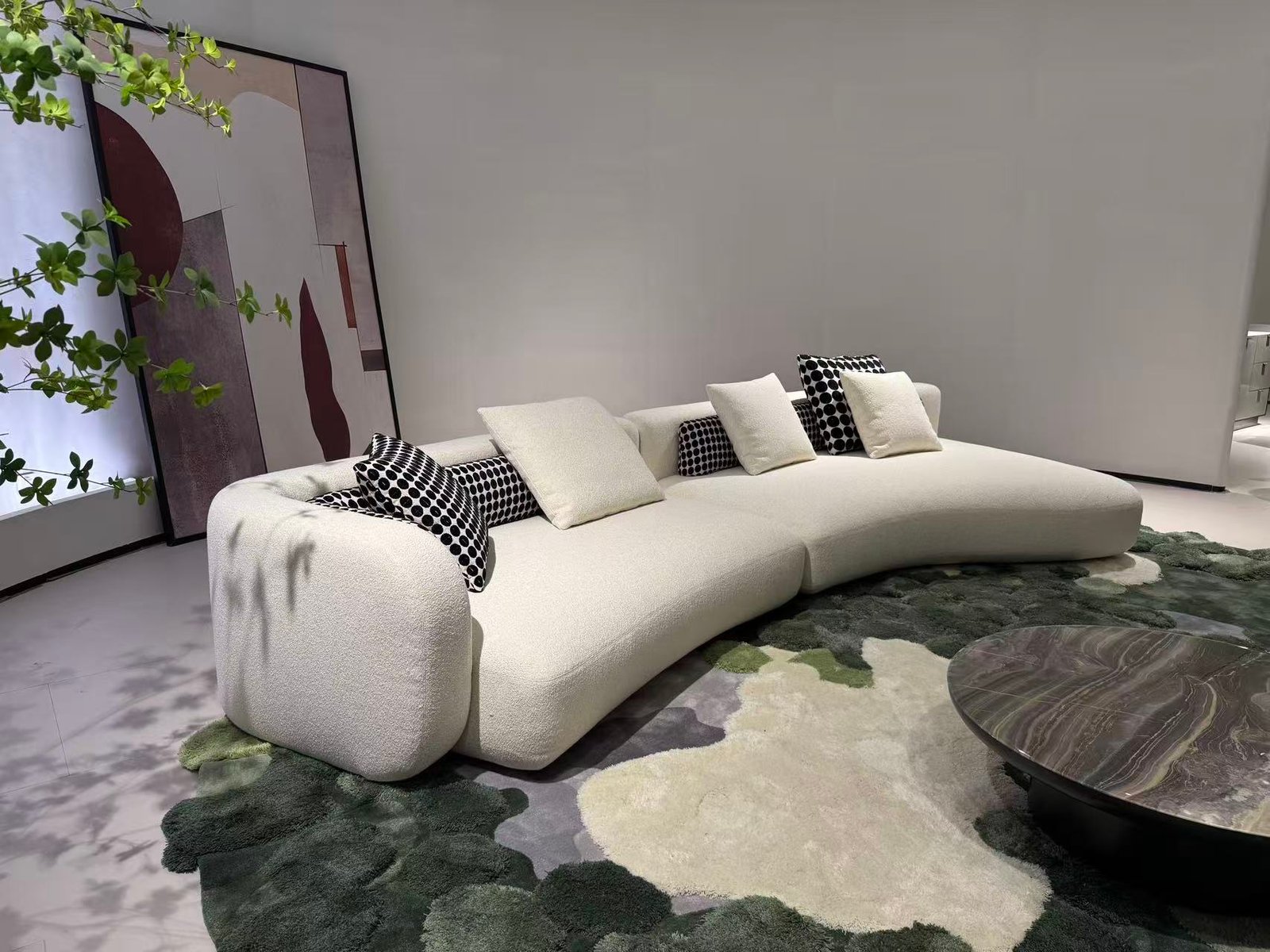Cloud-Like Italian Modular Sofa for Curved Lounge Spaces