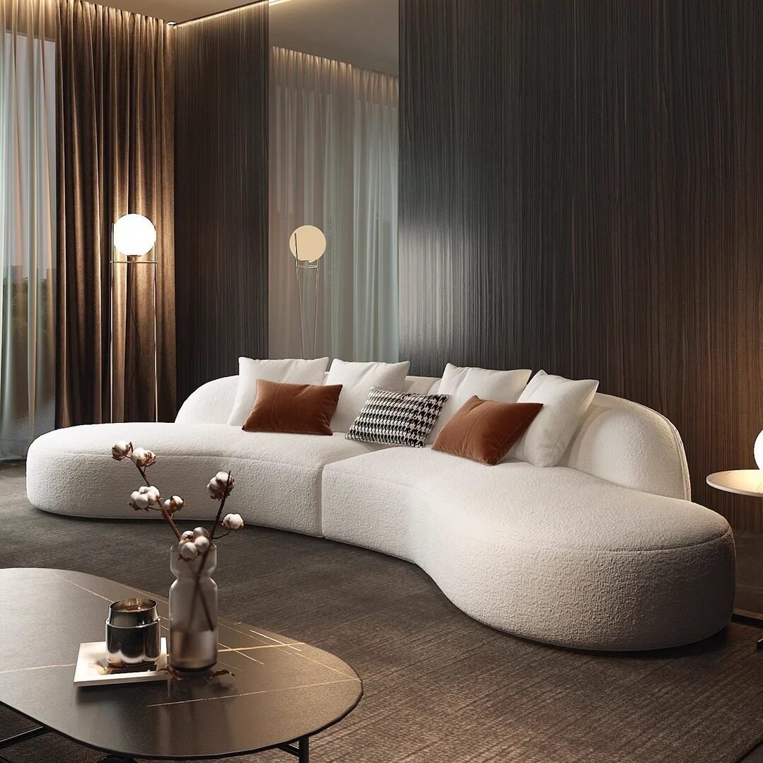 Crescent Arc Lounge Sofa for Soft Modern Interiors