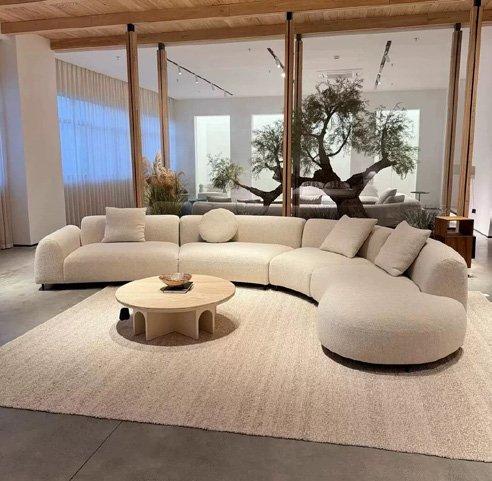 Low-Profile Modular Sofa Designed Around Deep Lounge Comfort